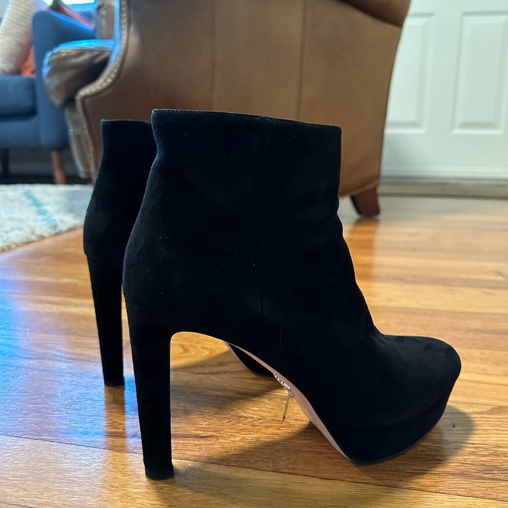 EUC Prada Platform Ankle Booties - Black Suede 38.5